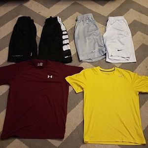 Mens size small shorts and shirts lot.